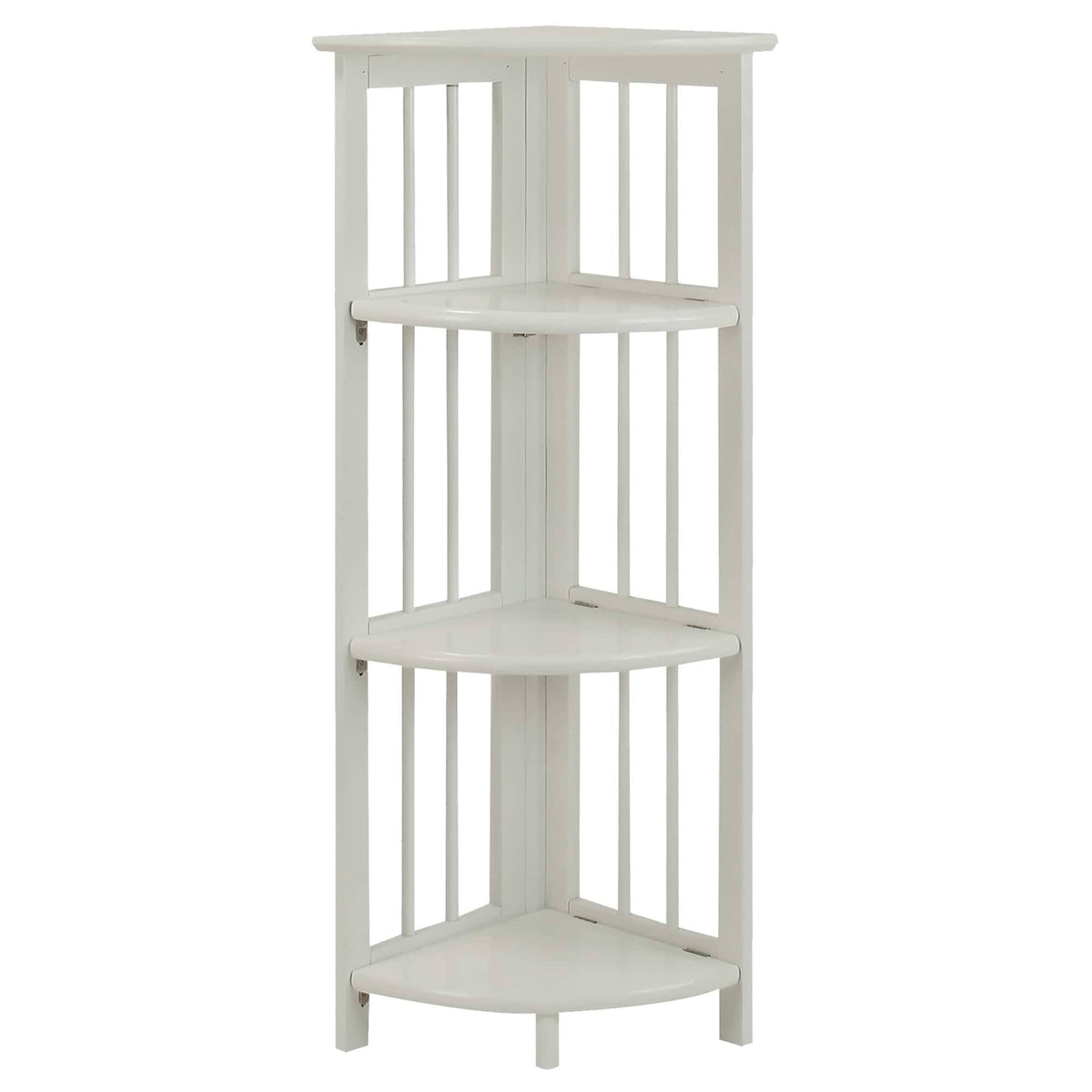 White 4 Tier Corner Folding Bookcase N48210