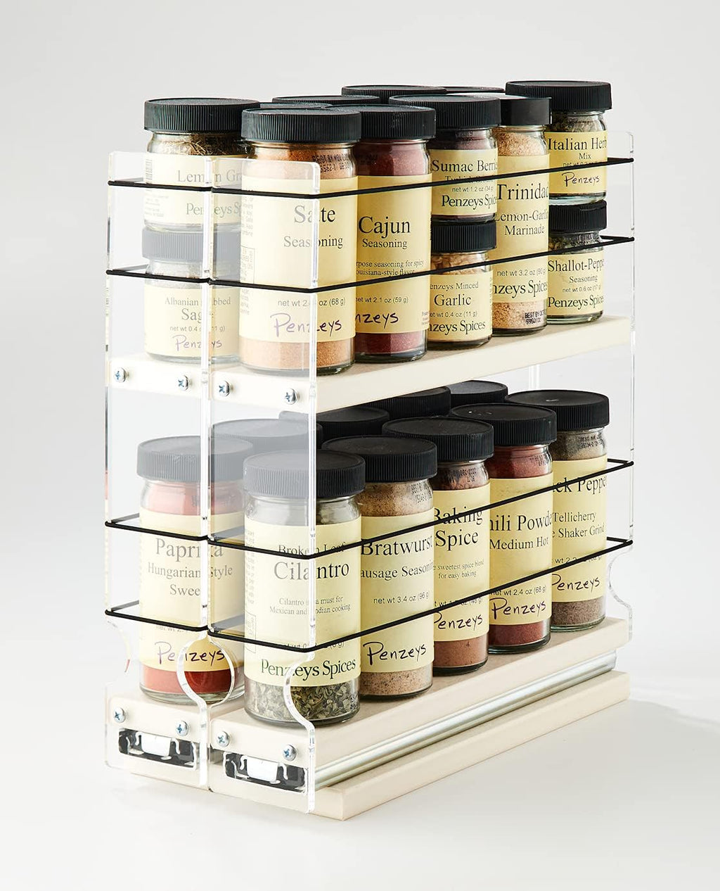 Narrow Spice Rack with 2 Drawers, 20 Spice Capacity S410138