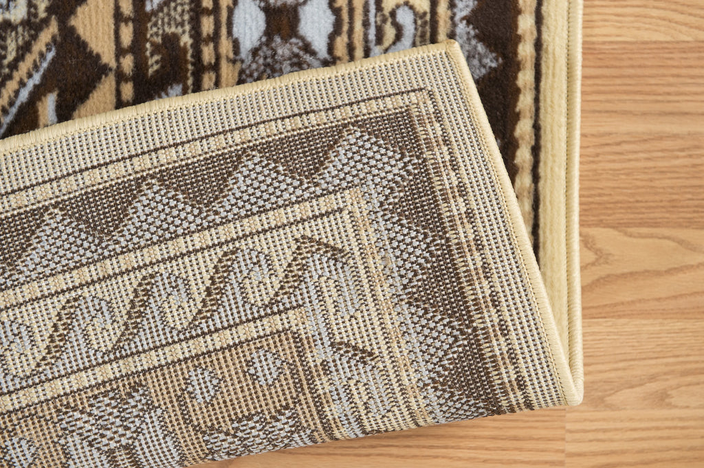 Ivory Bordered Area Rug E22149