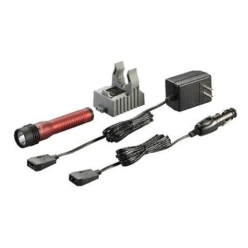 Red LED Rechargeable Flashlight with Piggyback Charger X6733