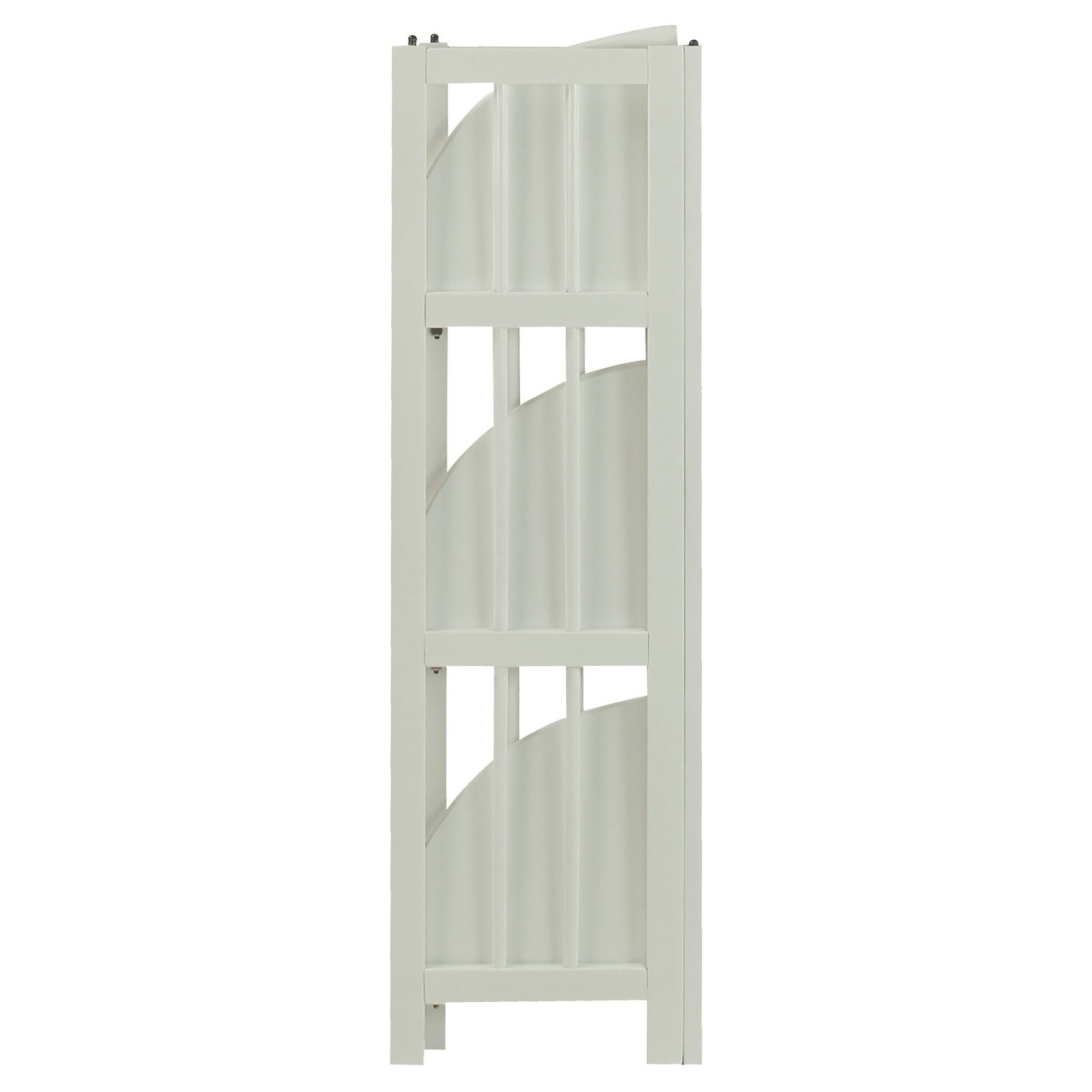 White 4 Tier Corner Folding Bookcase N48210