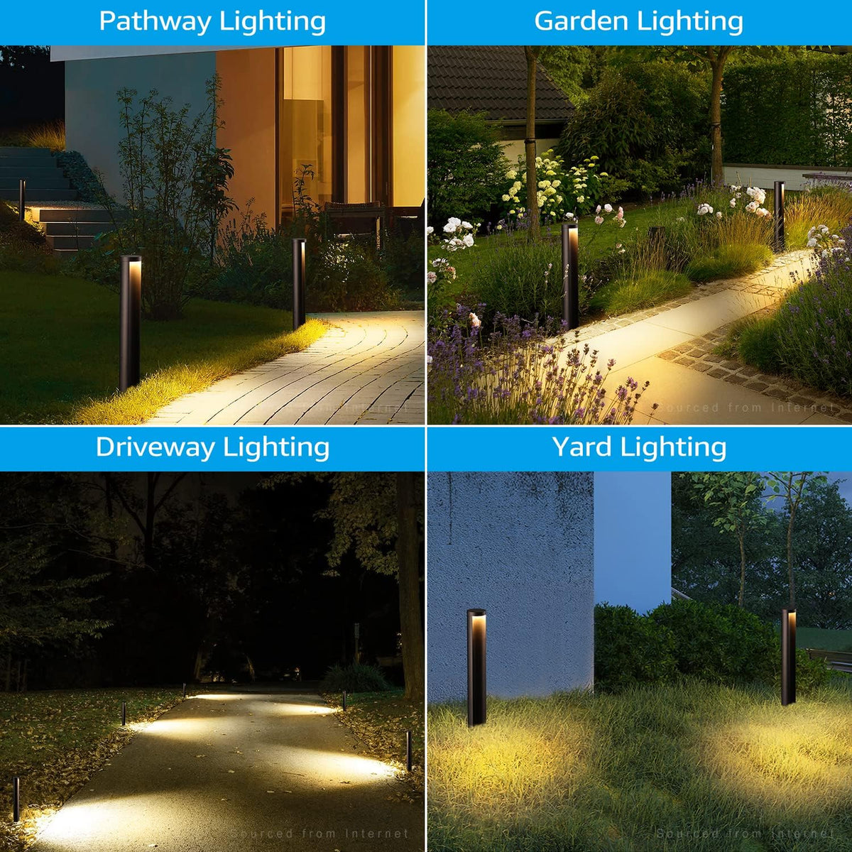 5W LED Landscape Pathway Light, 12-24V Low Voltage, IP65 Waterproof, Die-Casted Aluminum, 3000K Warm White, Pack of 6 Q95287