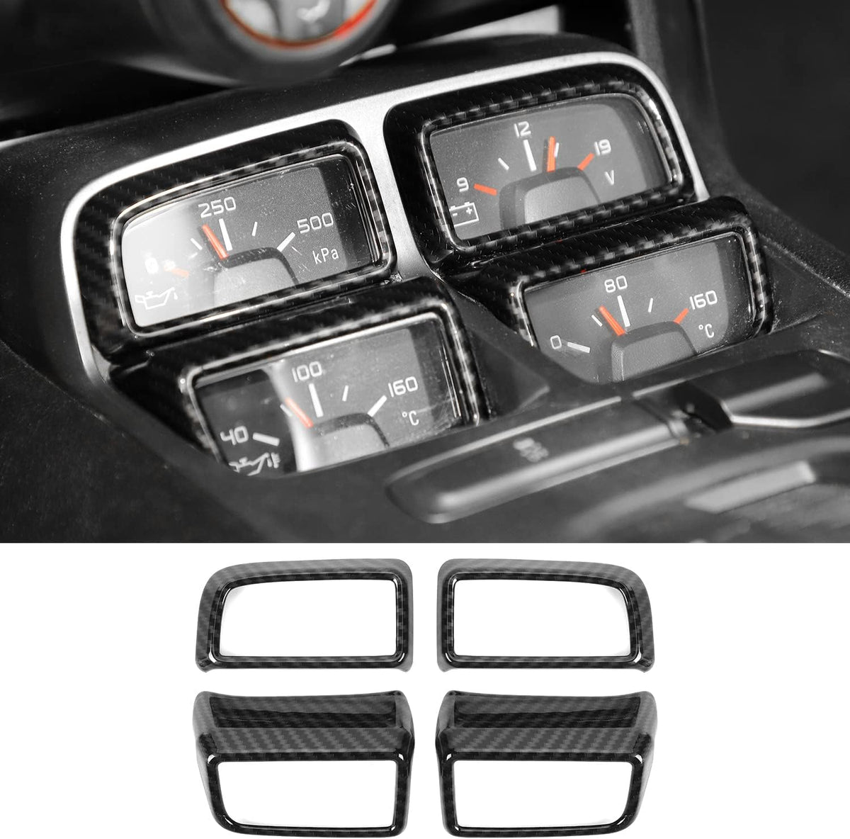 Center Console Dashboard Trim Cover for Chevrolet Camaro 2010-2015, 4PCS Carbon Fiber Grain Y91194
