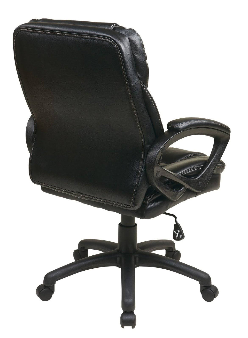 Faux Leather Manager's Chair with Padded Arms Black A87686