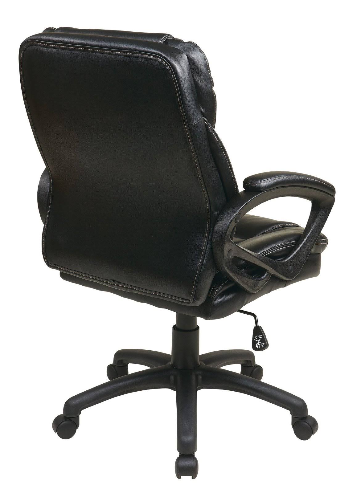 Faux Leather Manager's Chair with Padded Arms Black A87686