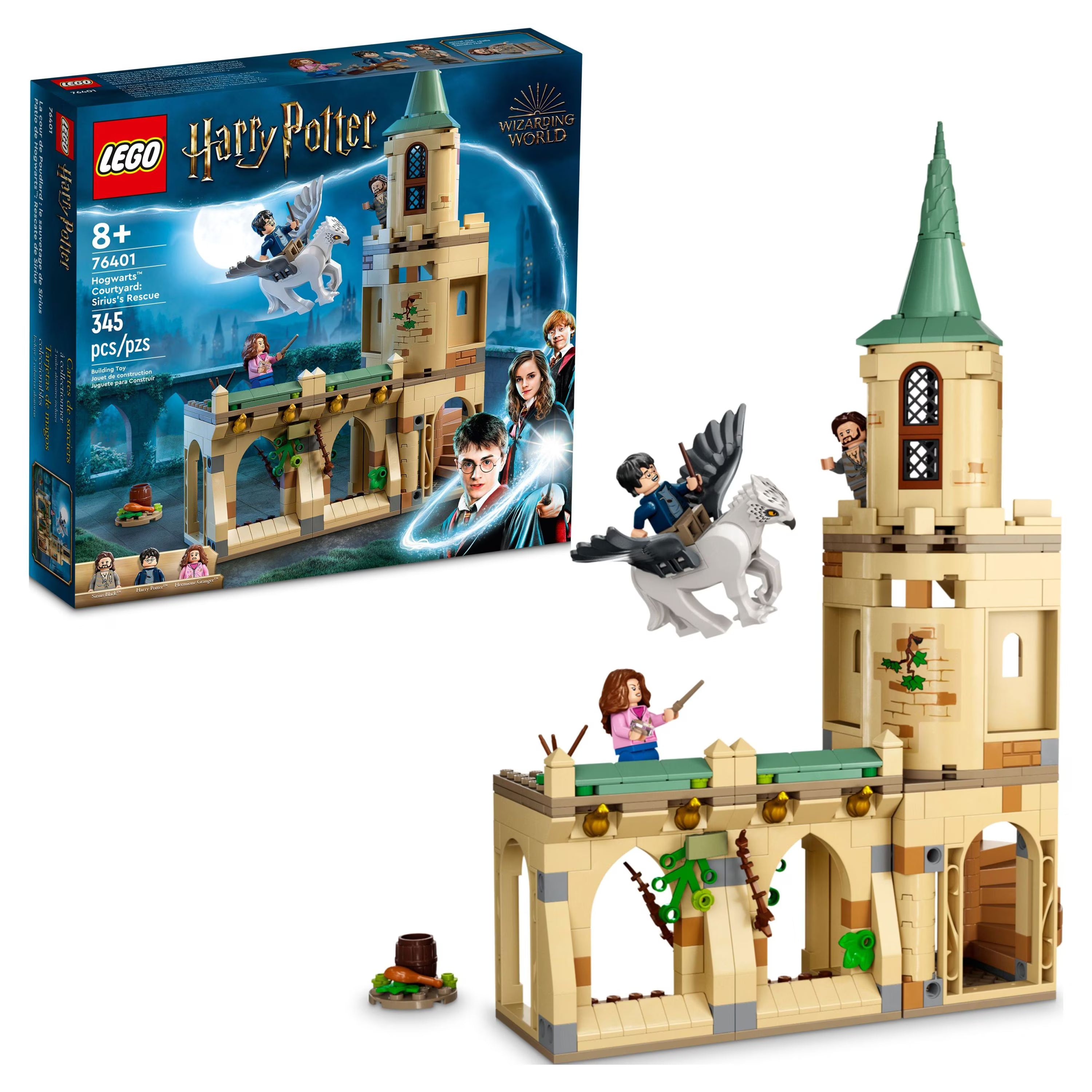 LEGO Harry Potter Hogwarts Courtyard Castle Tower Toy with Buckbeak Hippogriff Figure and Prison Cell R683