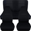 Black & Purple Full Set Front & Rear Seat Covers for 2-Door Jeep Wrangler TJ Q8442