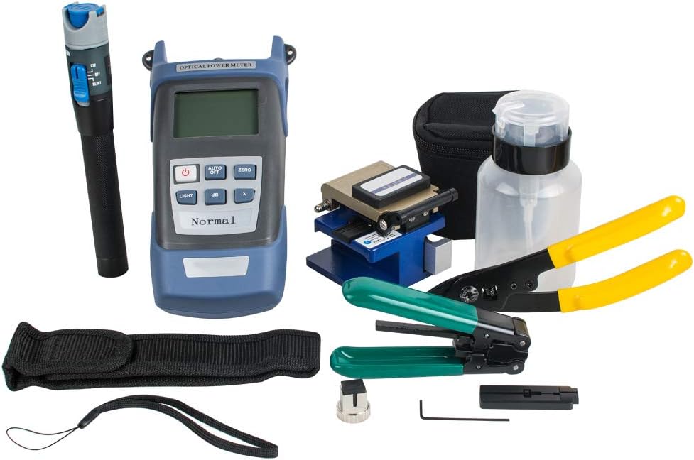 FC-6S FTTH Optic Kit Fiber Cleaver Optical Power Meter Visual Fault Locator Black R1081