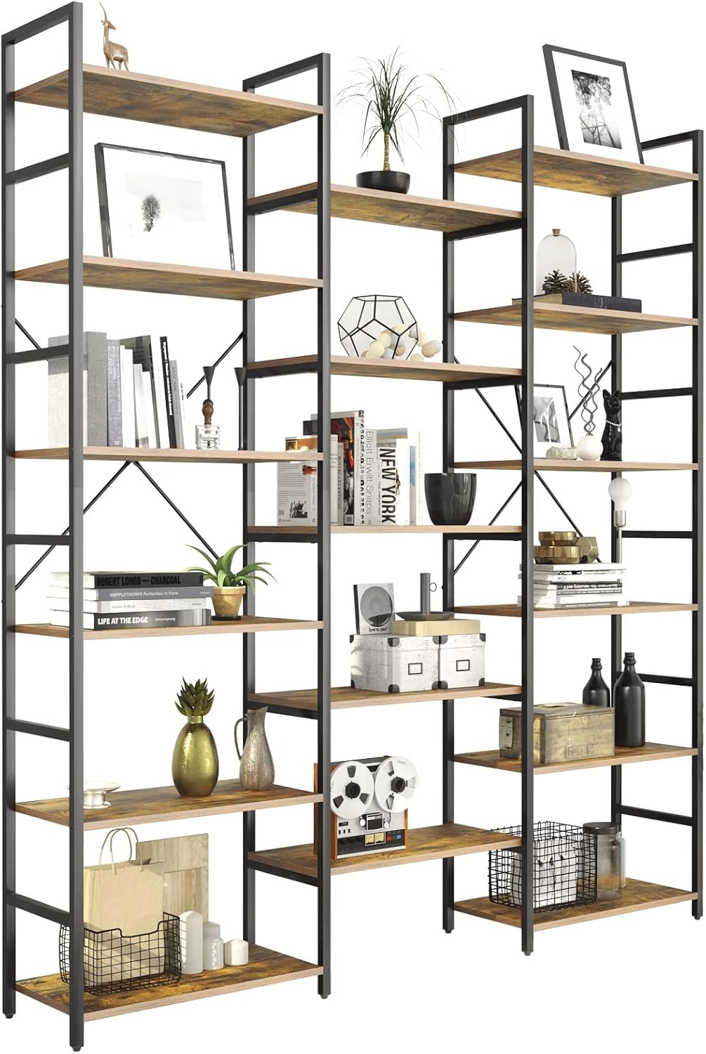 Rustic Brown 6-Shelf Bookcase N715936