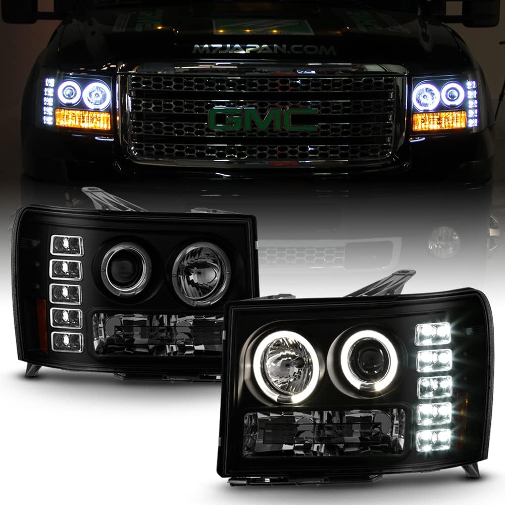 Black Smoked LED Projector Headlights for Pickup Truck B499674