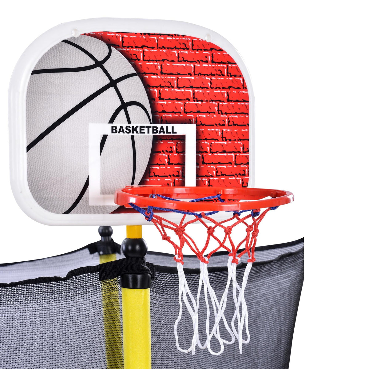 Pink Round Mini Toddler Trampoline with Enclosure and Basketball Hoop K67051