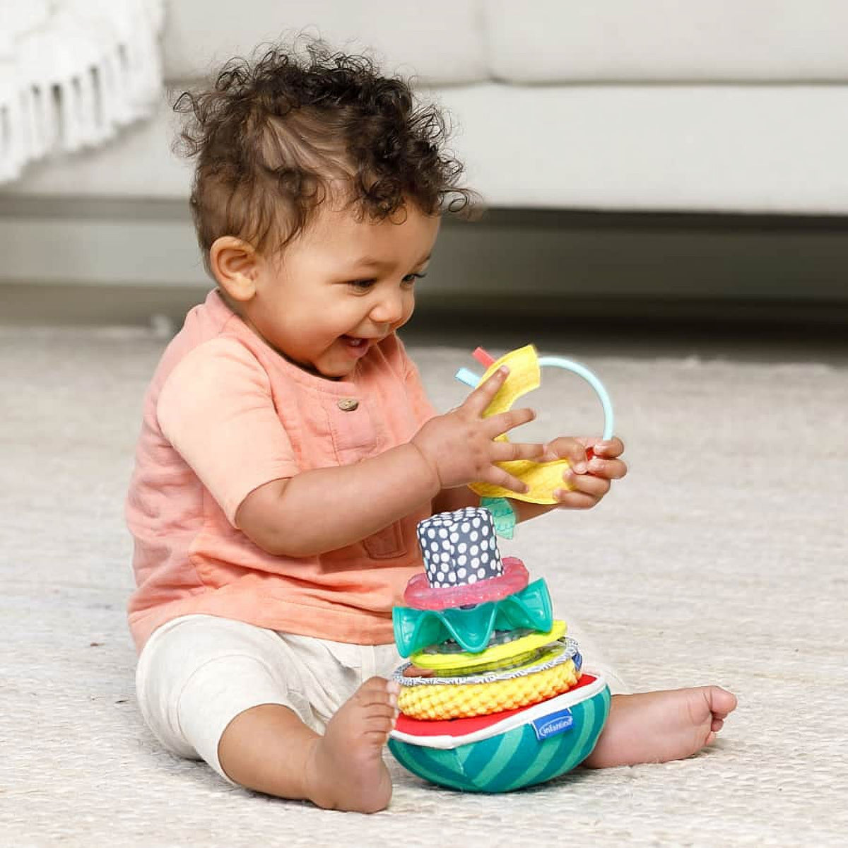 Multicolor Fruit-Shaped Sensory Stacking Rings Toy C873494