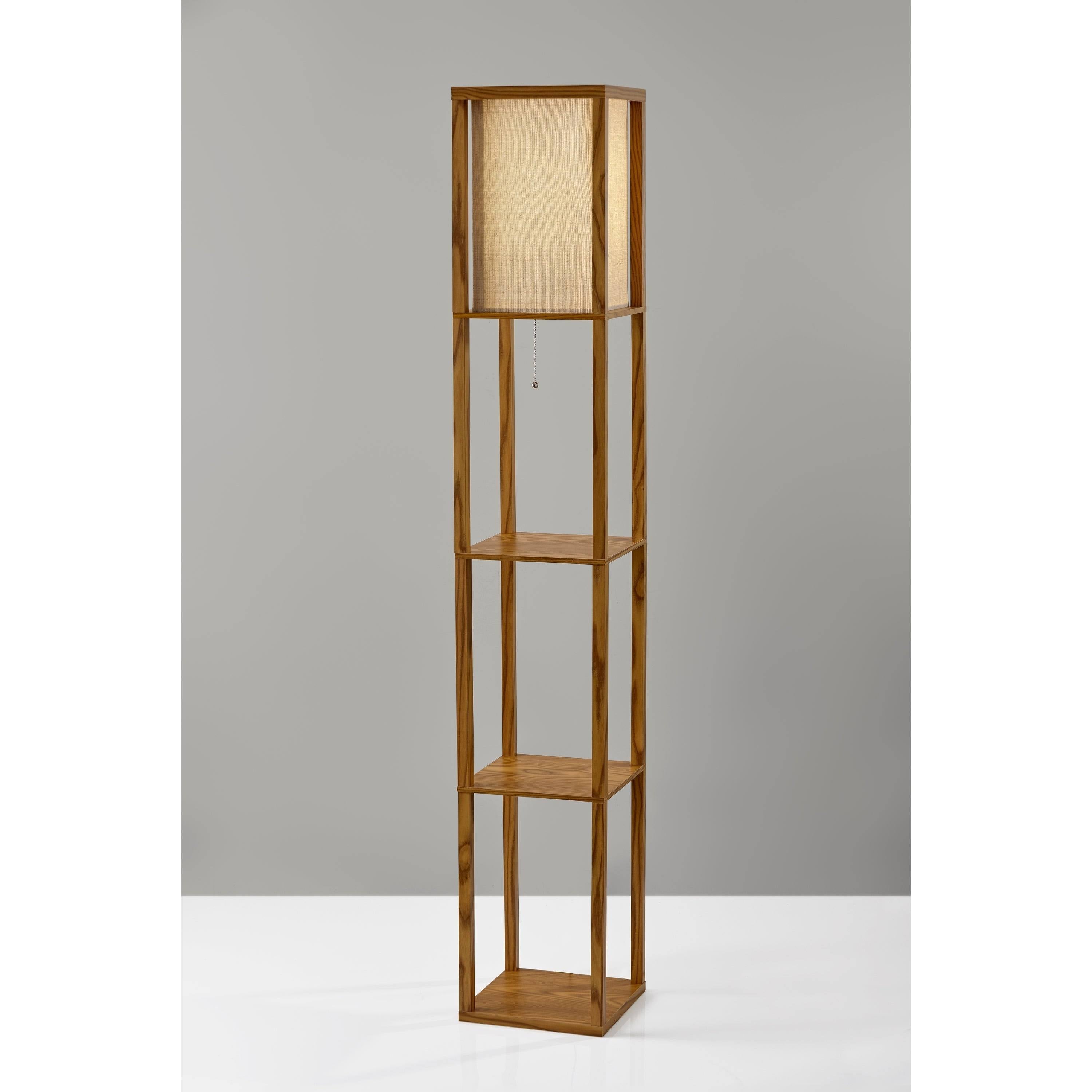 Black Wood Shelf Lamp X1328