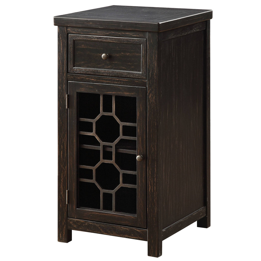Antique Teal Solid Wood 1-Drawer Side Table D564