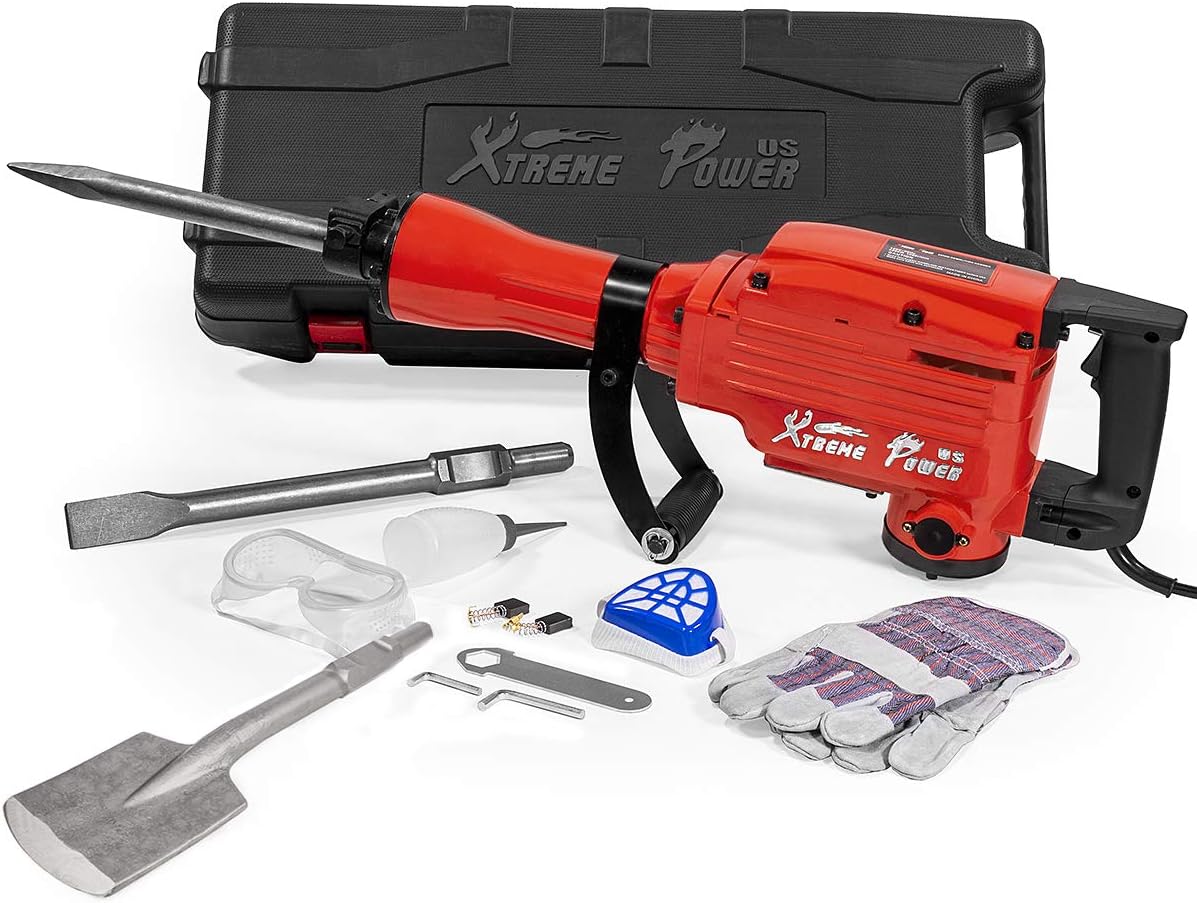 2200-Watt Electric Demolition Jack Hammer with Carrying Case J59301