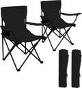 2Packs Folding Camping Chairs with Strap Bag Black N148382