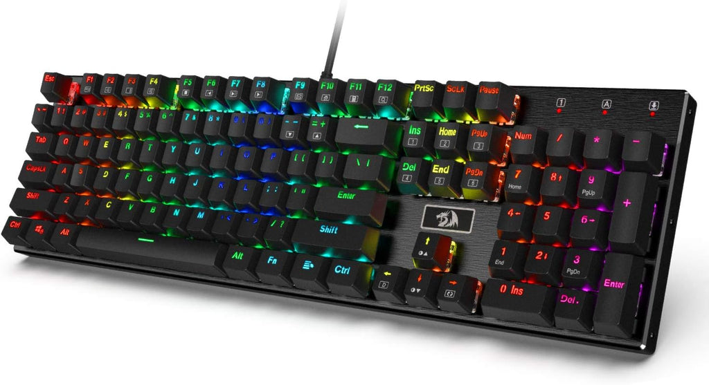 RGB LED Backlit Wired Mechanical Gaming Keyboard, Aluminum Base, 104 Standard Keys P748