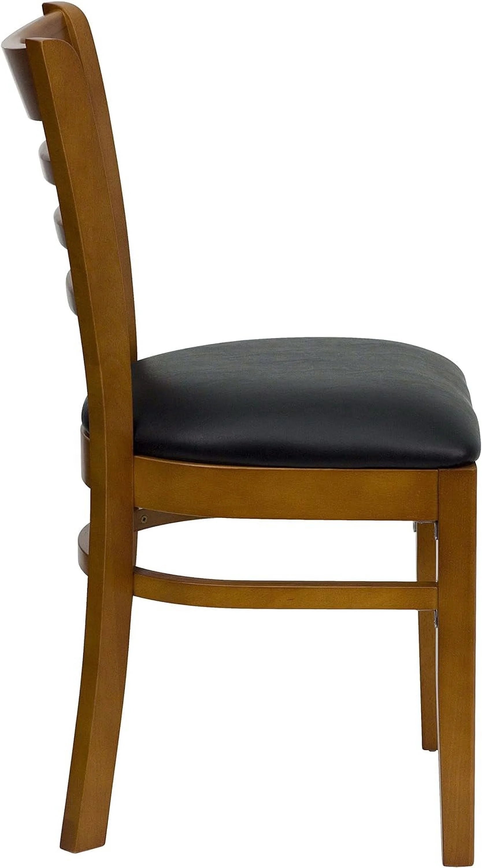 Black Vinyl Seat Ladder Back Chair W8369