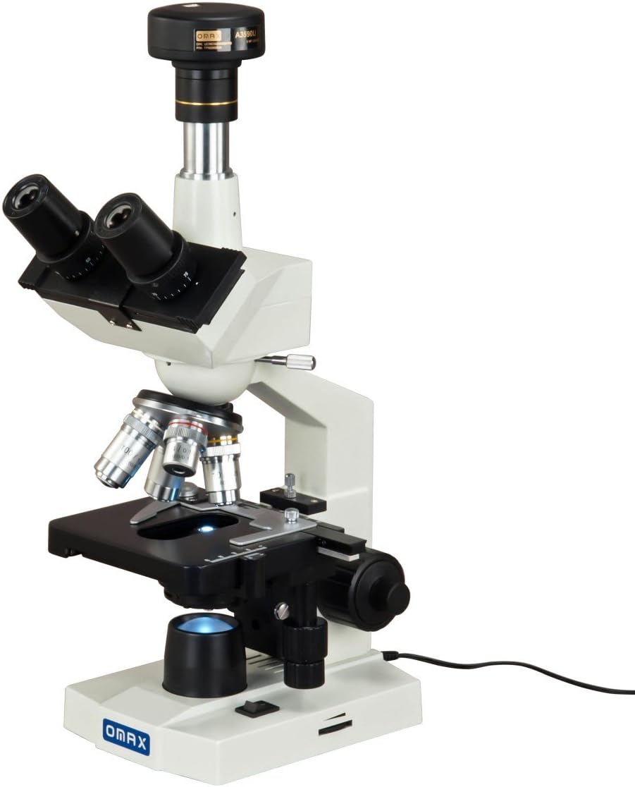 40X-2000X Digital Lab Trinocular Compound LED Microscope with 5MP Digital Camera and Double Layer Mechanical Stage H414051