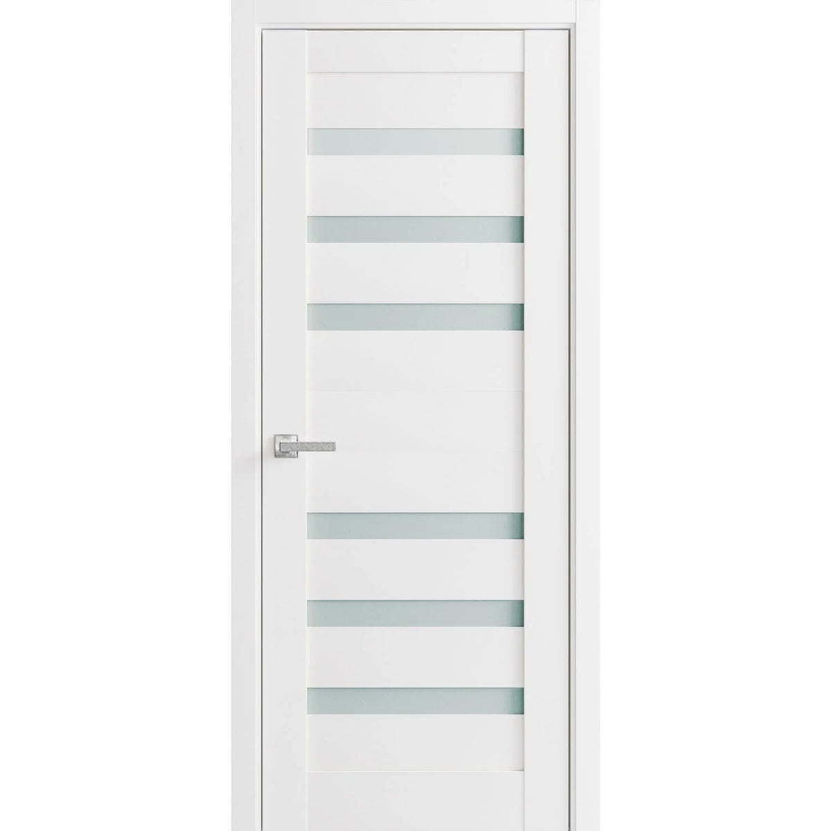 Solid French Door Frosted Glass 36 x 80 inches Single Regular Panel Frame Trims Handle G6080