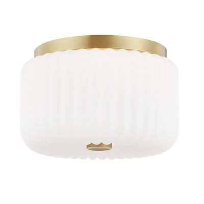 Aged Brass 2-Light Flush Mount Fixture N2542