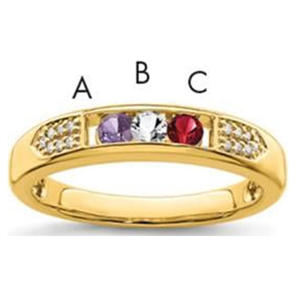 14K Yellow Gold Ring with Real Diamond F442688