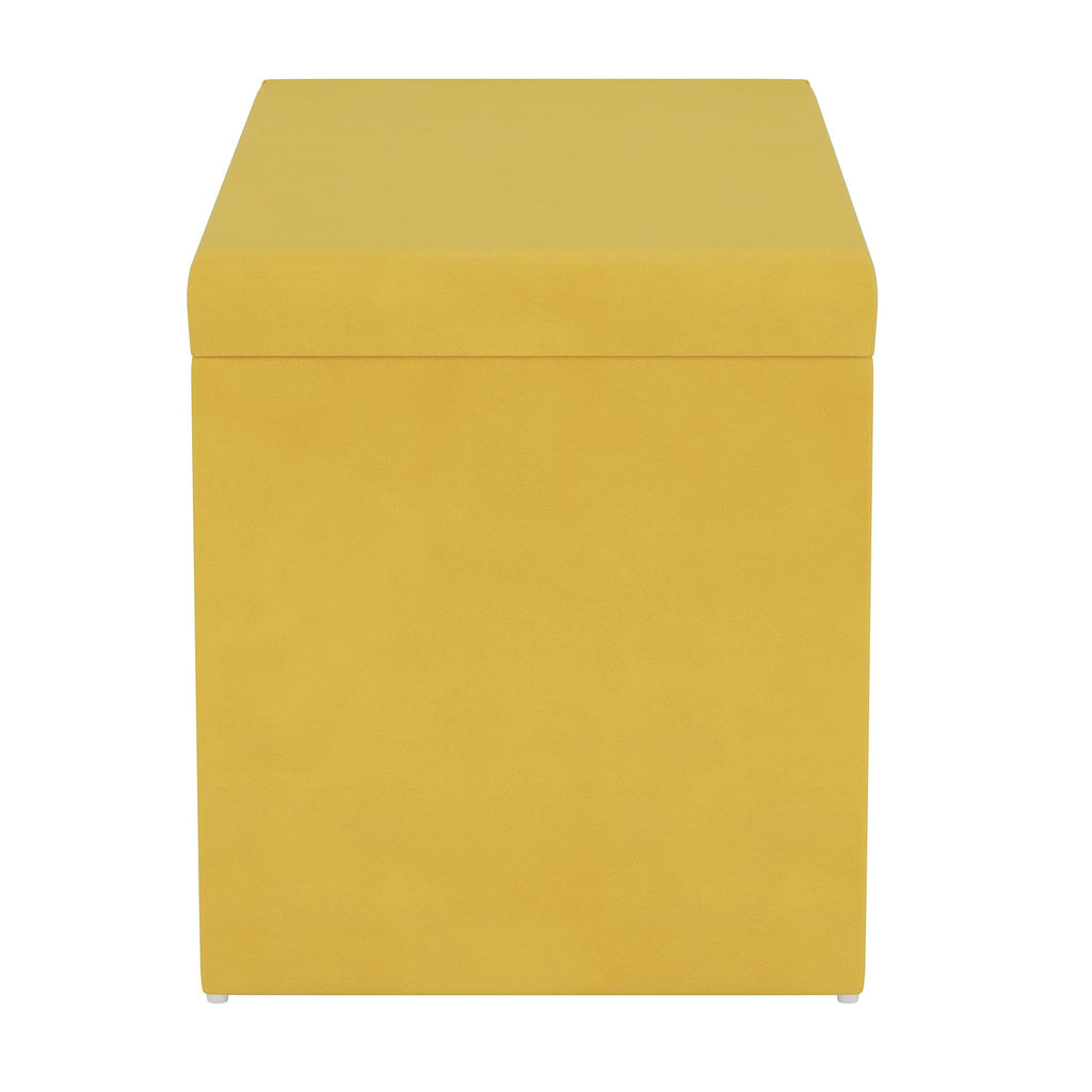 Canary Yellow Velvet Storage Bench A5615