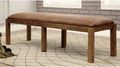Rustic Pine Wood Padded Dining Bench A733415