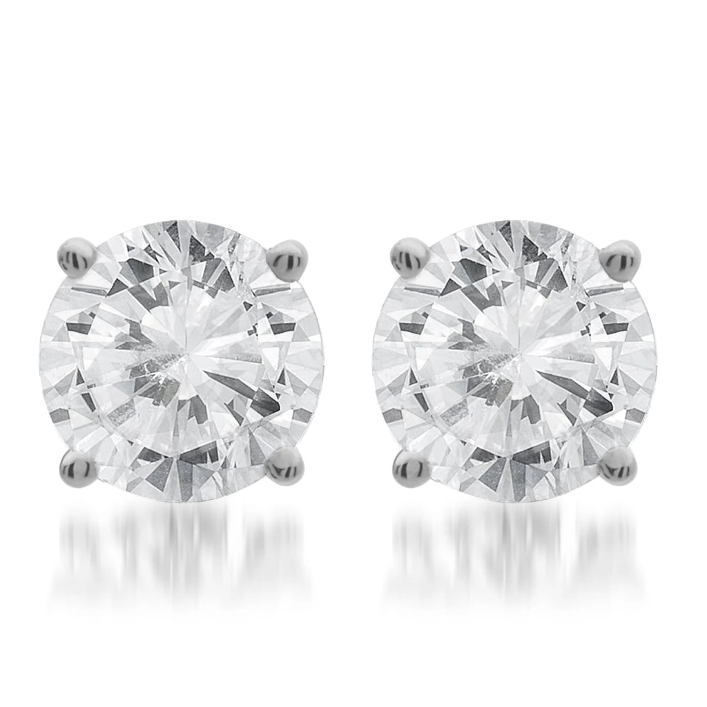 14kt White Gold Diamond Stud Earrings I446