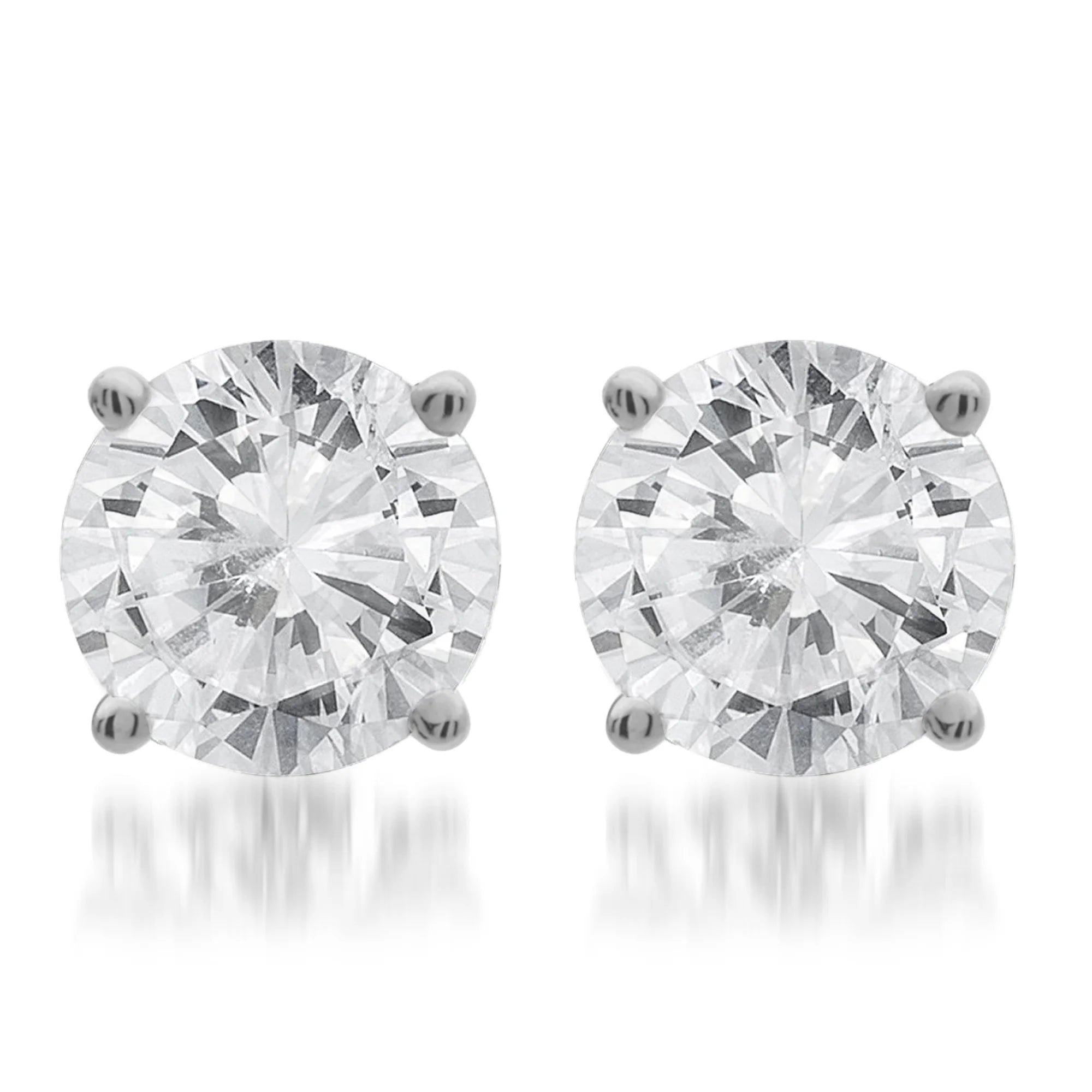 14kt White Gold Diamond Stud Earrings I446