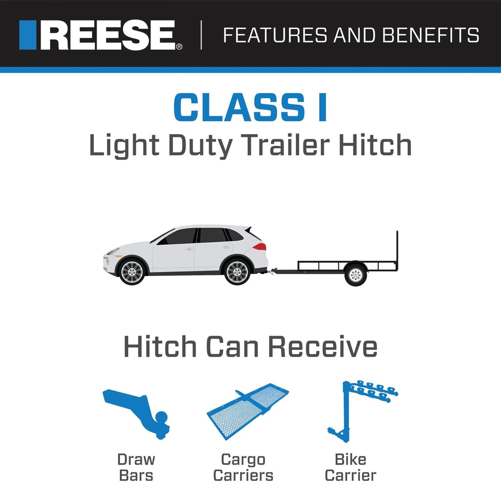Class 1 Trailer Hitch, 1-1/4 Inch Square Receiver, Black C9958