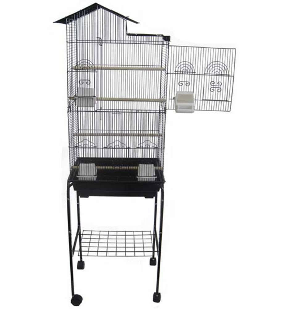 Black Tall Bird Cage with Stand E437572