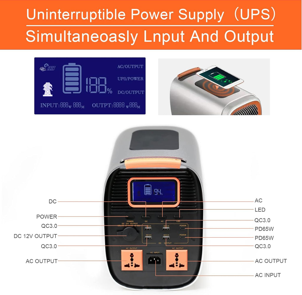 Portable Power Station, 729Wh LifePO4 Battery Solar Generator Z810433