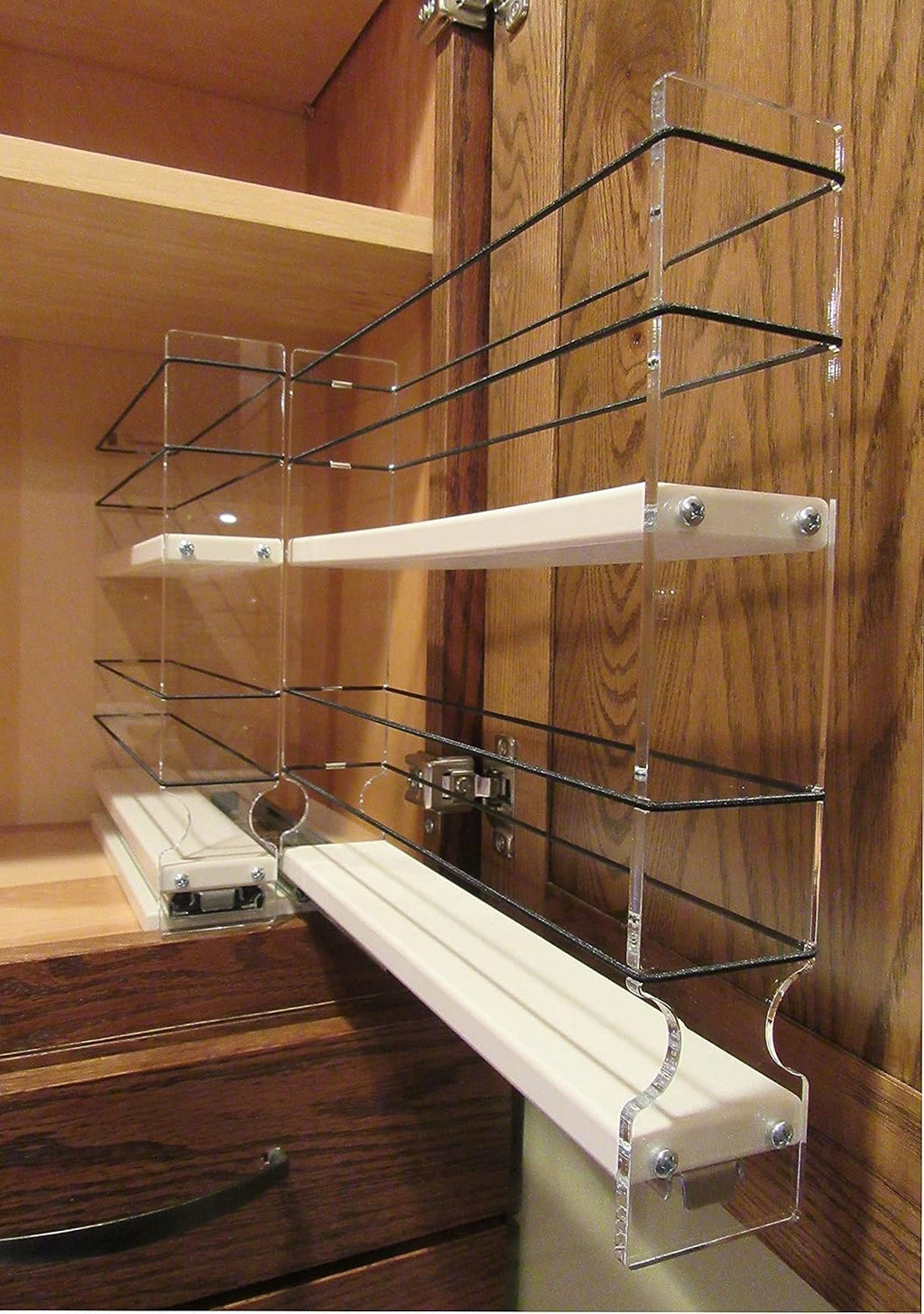 Narrow Spice Rack with 2 Drawers, 20 Spice Capacity S410138