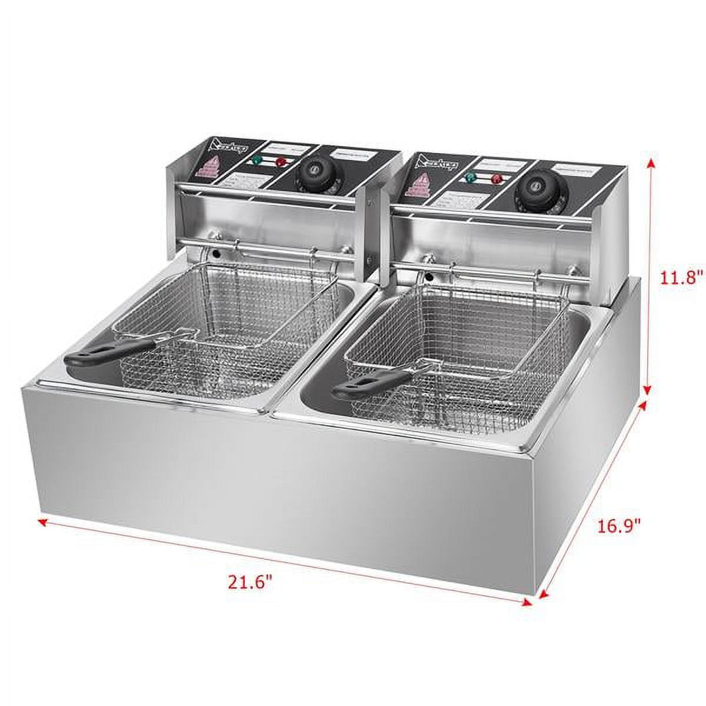 5000W 12L Dual Tanks Electric Deep Fryer with 2 Basket F50880