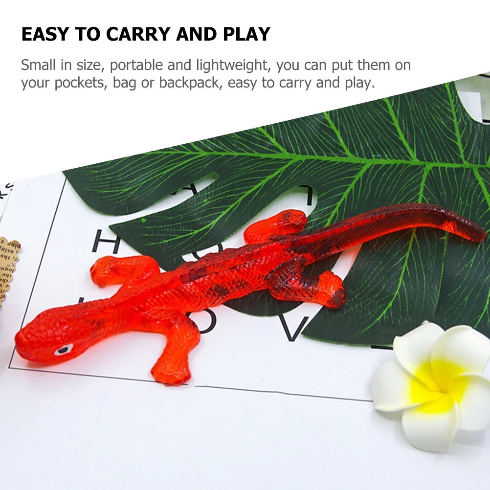 4 Pcs Rubber Stretchy Children’s Toys Lizards Reptile Figurine N191