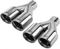 2PCS 2.25 Inlet 3 Outlet 304 Stainless Steel Exhaust Tailpipe Tips V25337