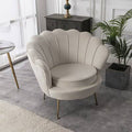 Cream Velvet Tufted Barrel Chair J646