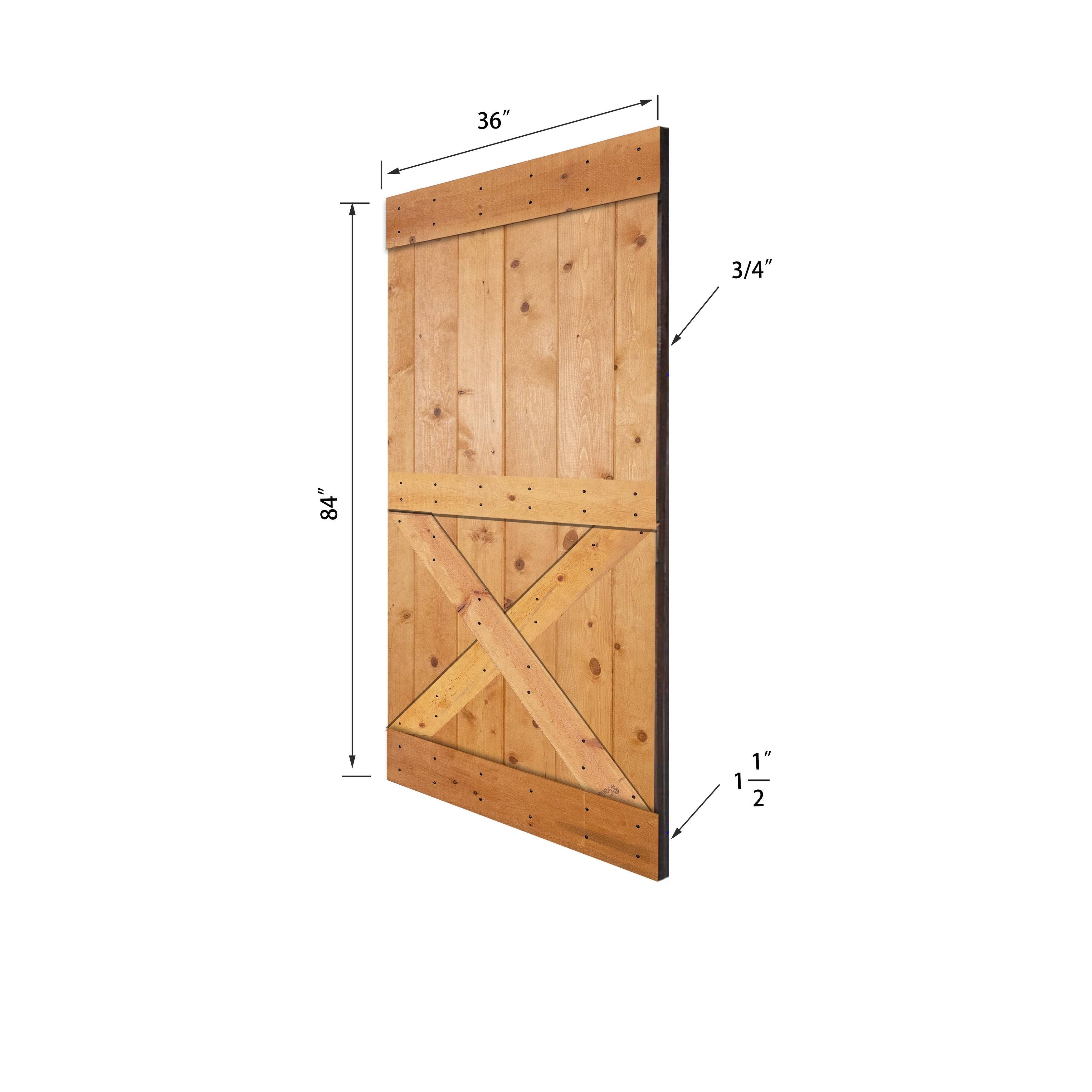 Espresso Paneled Wood Barn Door with Installation Hardware Kit U254
