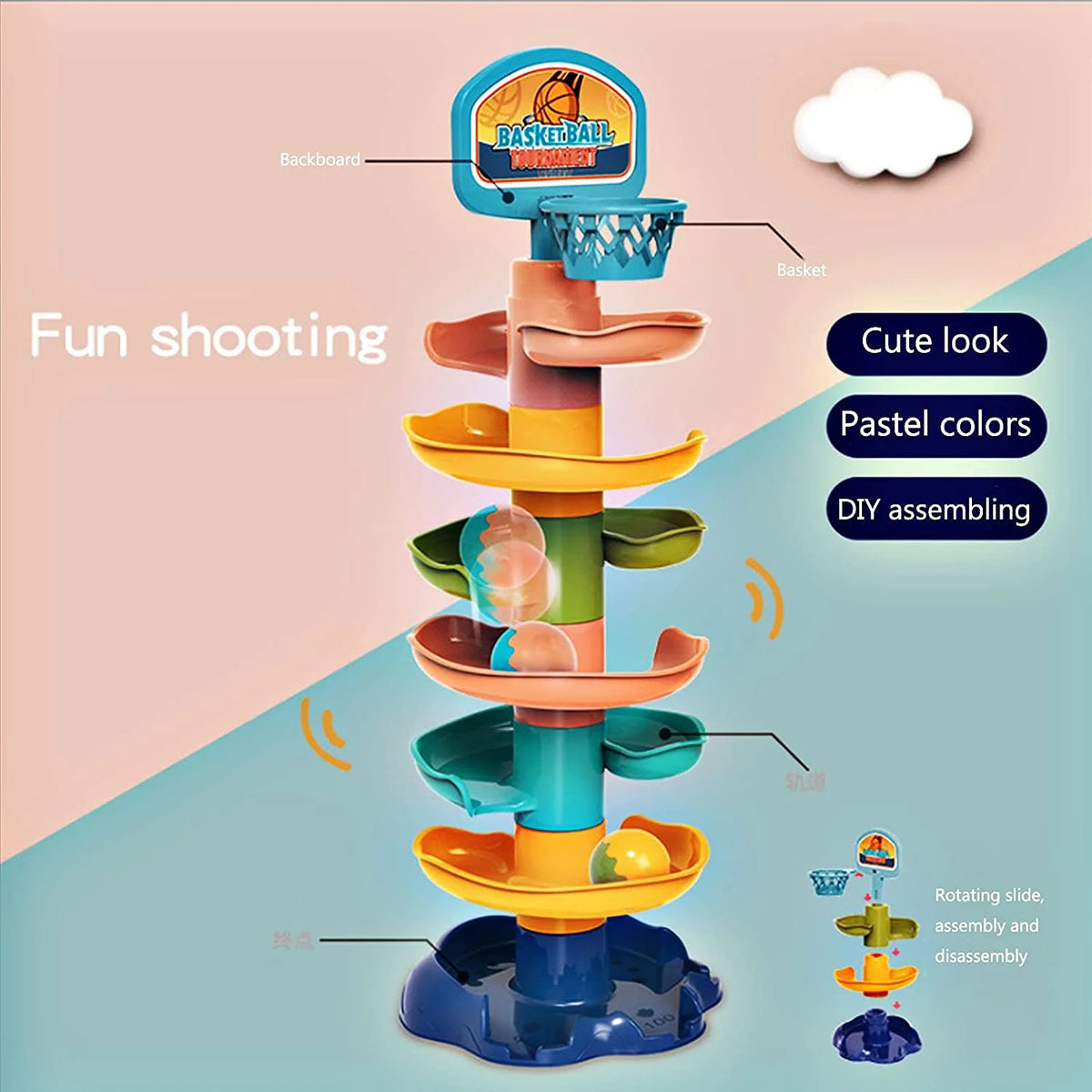 Swirling Tower Ball Drop Toy N9478