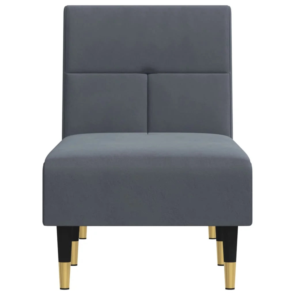 Dark Gray Velvet Chaise Longue X21953