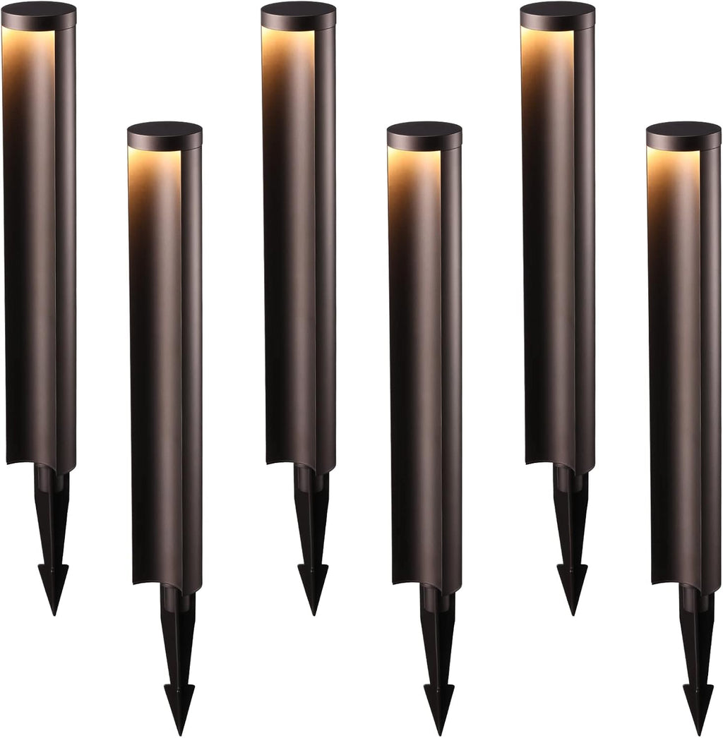 5W LED Landscape Pathway Light, 12-24V Low Voltage, IP65 Waterproof, Die-Casted Aluminum, 3000K Warm White, Pack of 6 Q95287