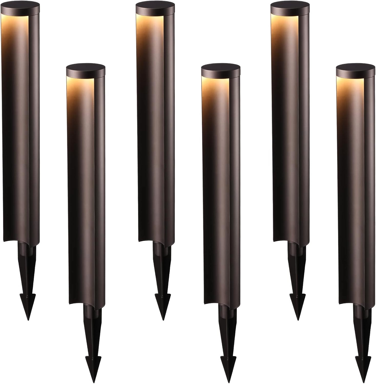 5W LED Landscape Pathway Light, 12-24V Low Voltage, IP65 Waterproof, Die-Casted Aluminum, 3000K Warm White, Pack of 6 Q95287