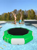 Inflatable Water Trampoline 10ft with 4-Step Ladder in Green and White Z795388