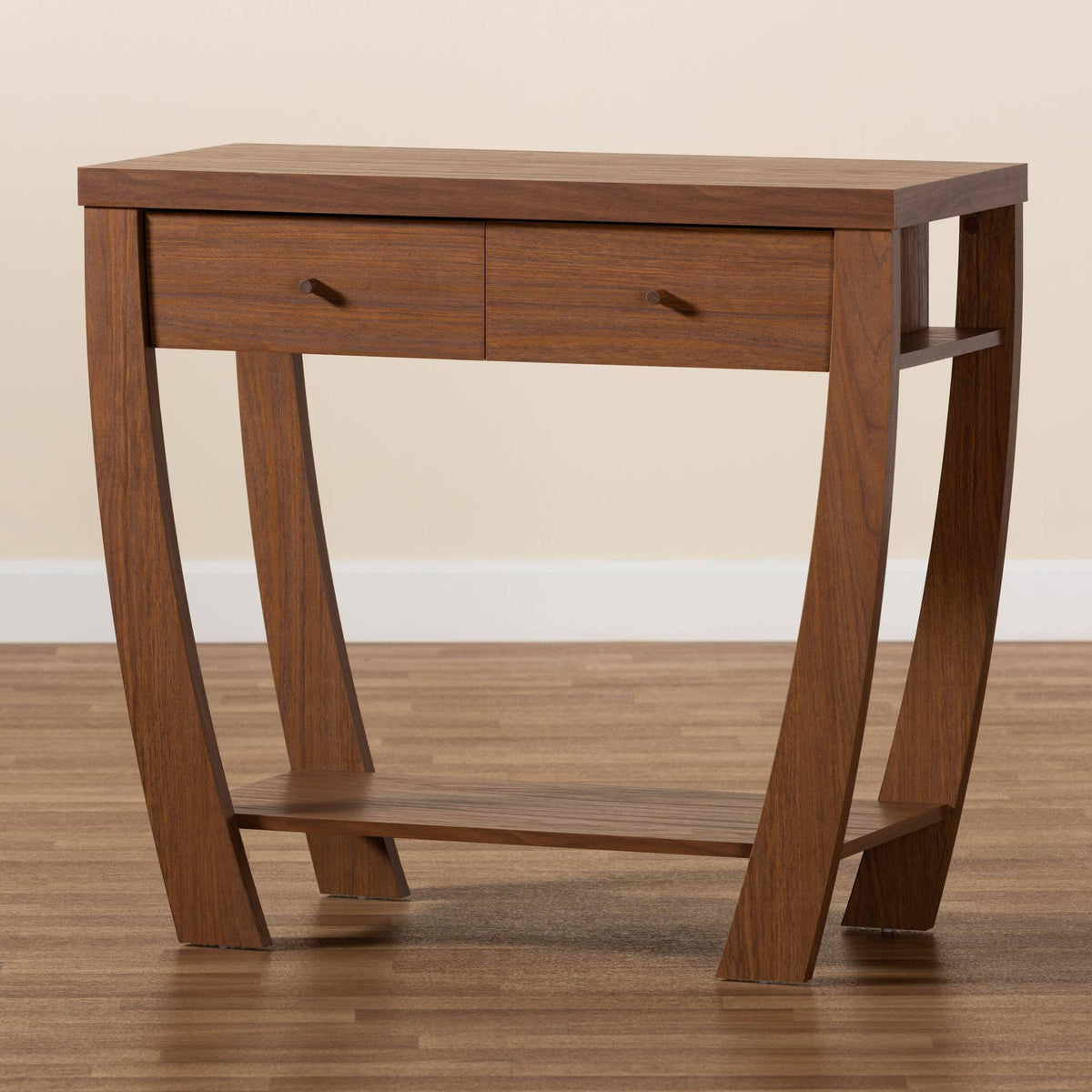Walnut Brown 2-Drawer Console Table J604392