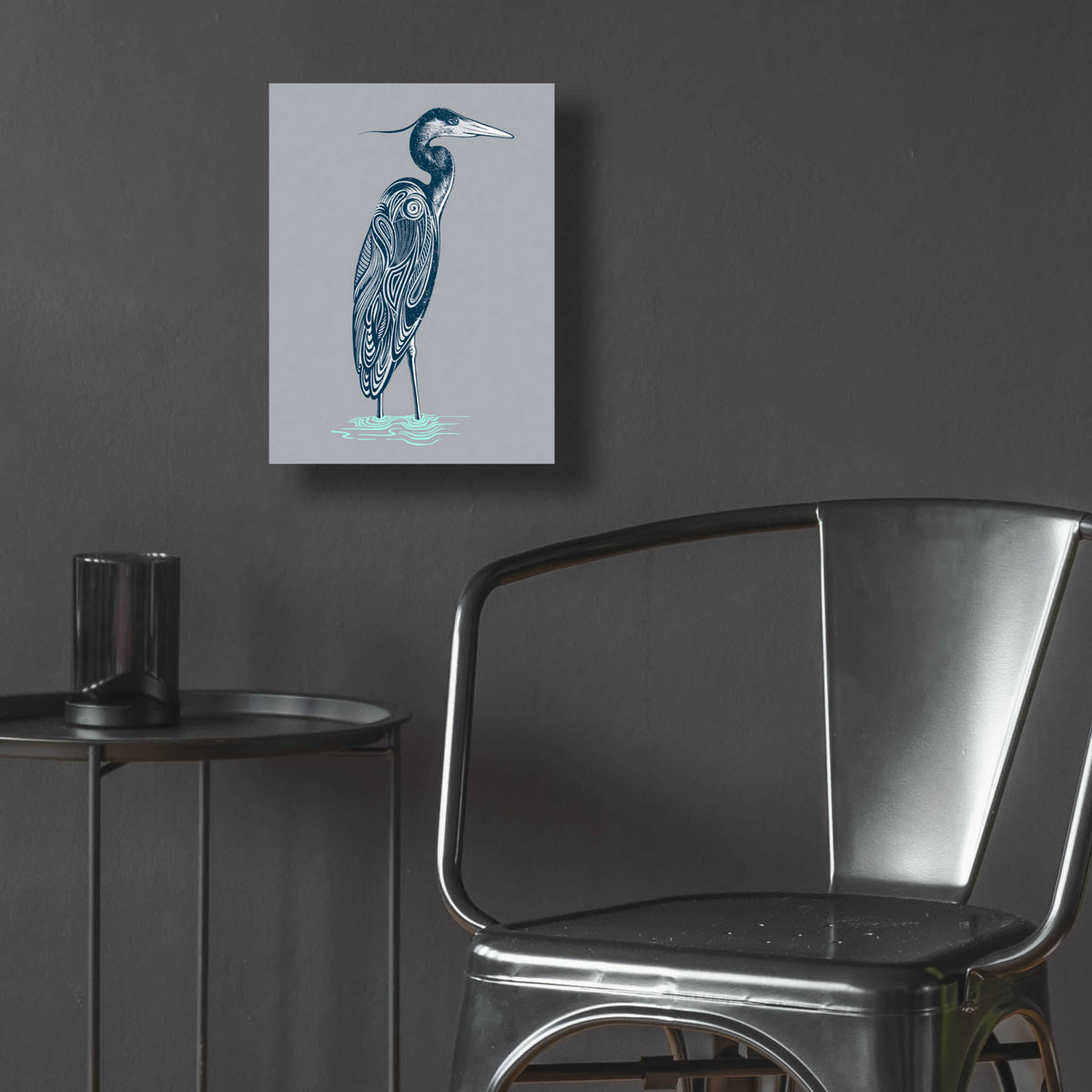 Blue Heron Acrylic Glass Wall Art, 12"x16" X35427
