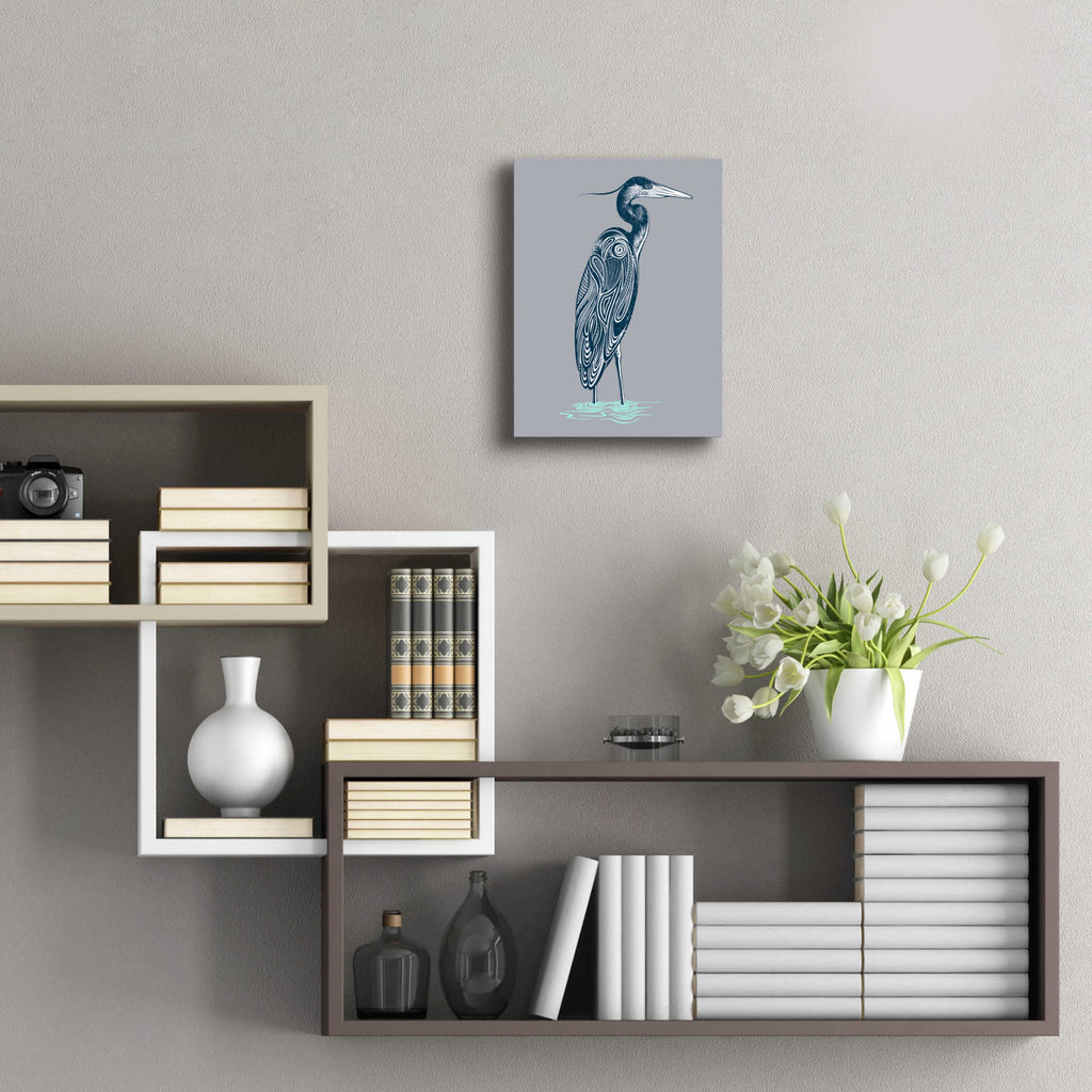 Blue Heron Acrylic Glass Wall Art, 12"x16" X35427