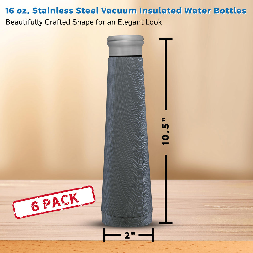 16 oz Vacuum Insulated Water Bottles Set, Rustic Grey J7791