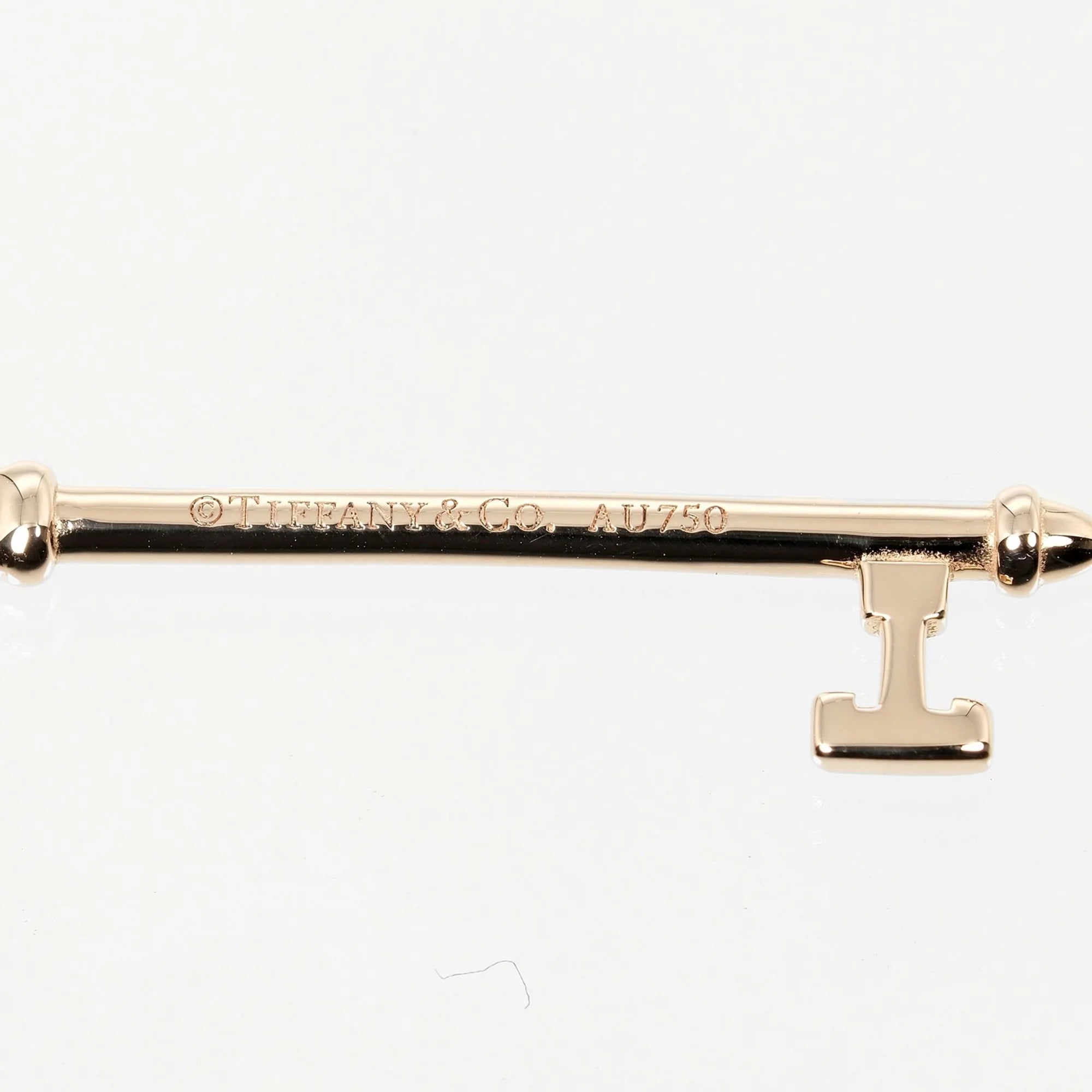 Tiffany Enchanted Heart Key Pendant Pink Gold Diamond 3.43g A435699
