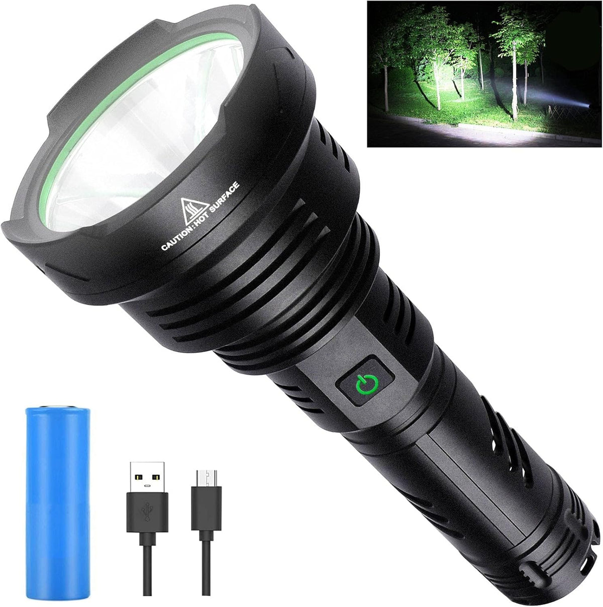 USB Rechargeable LED Flashlight, 100000 Lumens, IPX6 Waterproof W4284